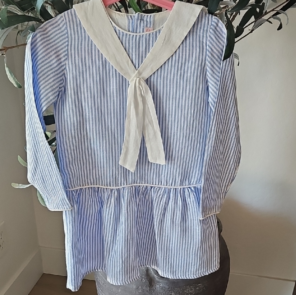 Blue and White Stripe Sailor La Coqueta Kids